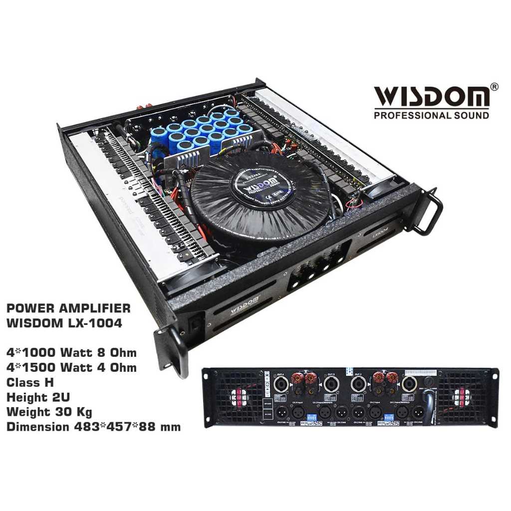 POWER AMPLIFIER WISDOM 4 CHANNEL LX1004 / LX 1004 PROFESIONAL ORIGINAL GARANSI