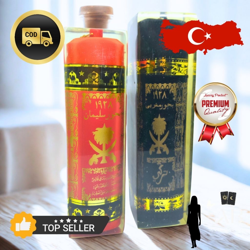 Buhur Turki Sulaiman Merah & Maghribi Hitam - Aromaterapi 18cm Berkualitas