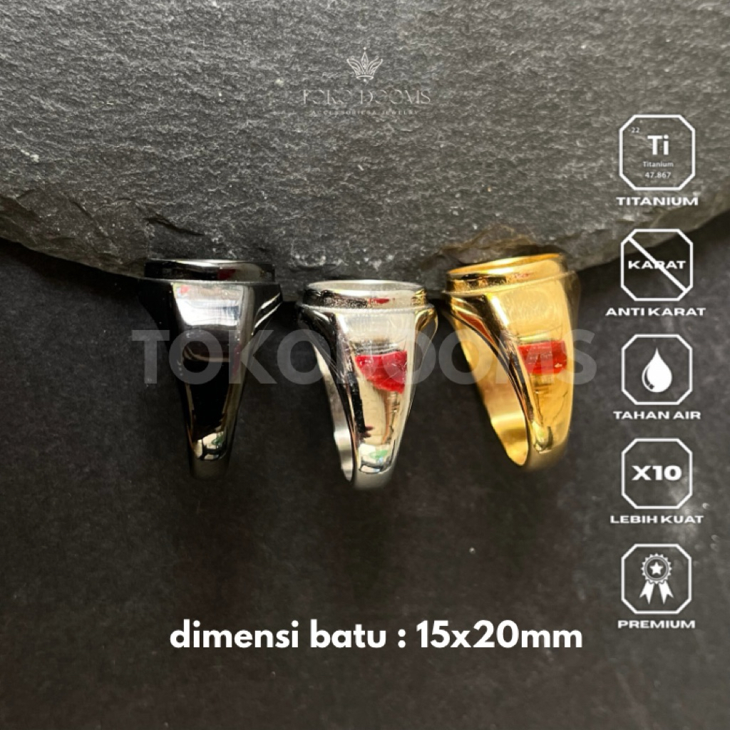 ring emban cincin polos [TITANIUM] 15x20 super minimalis dan elegan terbaik