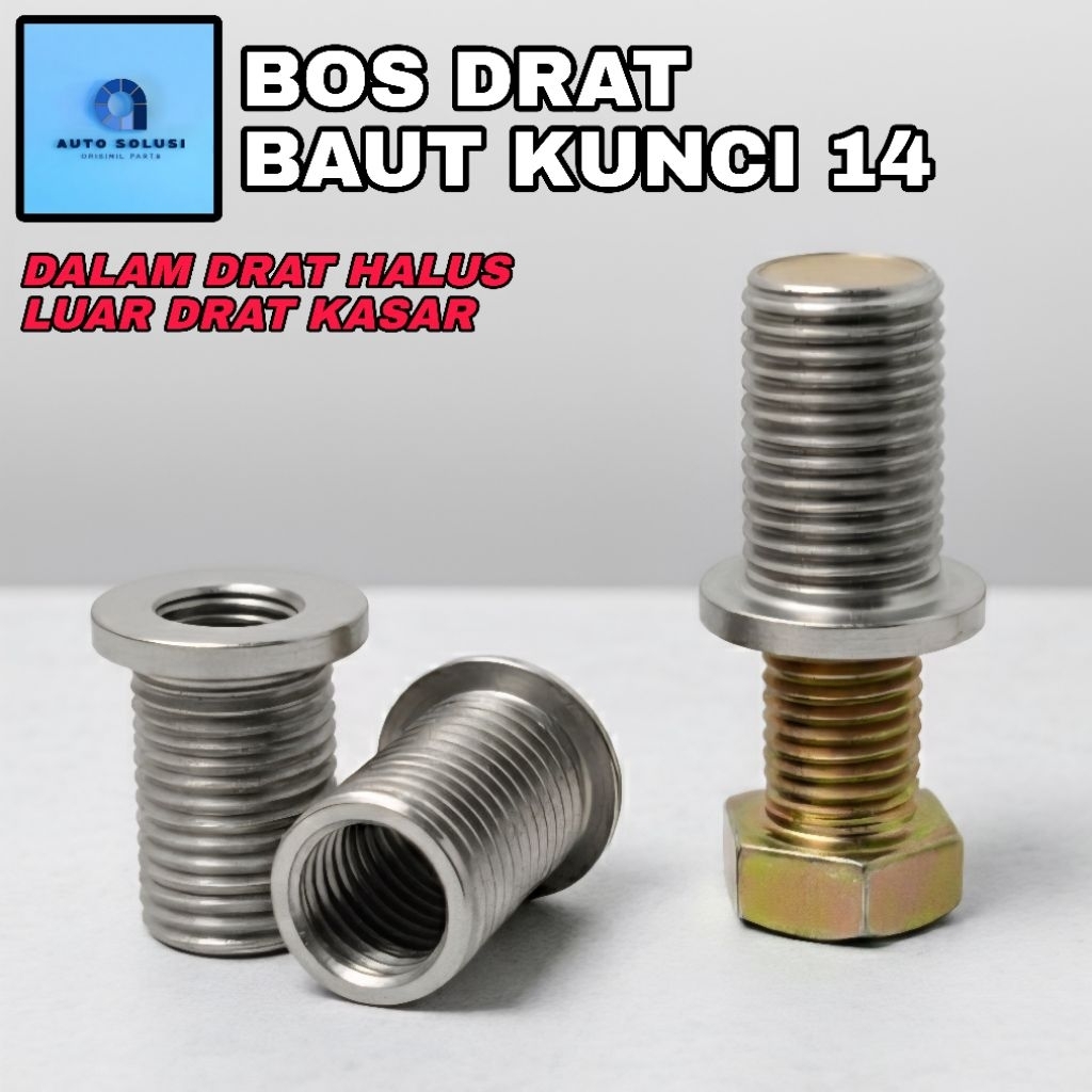 [BDF] BOS DRAT FLANGE M10 x 1/2 BAUT KUNCI 14 KE 19 DRAT KASAR MENGATASI DRAT LUBANG BAUT YANG AUS D