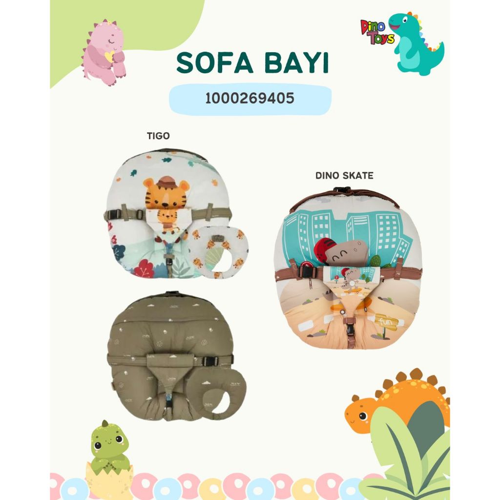 VEE & MEE Sofa Bayi Embos  + Bantal Dot Empuk & Anti Bakteri Bersertifikat Internasional Activ Guard