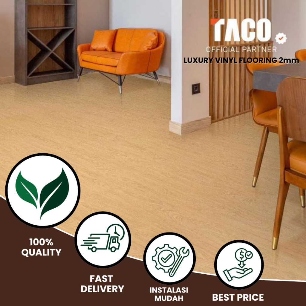 TACO Luxury Vinyl Flooring | Lantai Vinyl Murah by TACO Harga Murah Tebal 2mm
