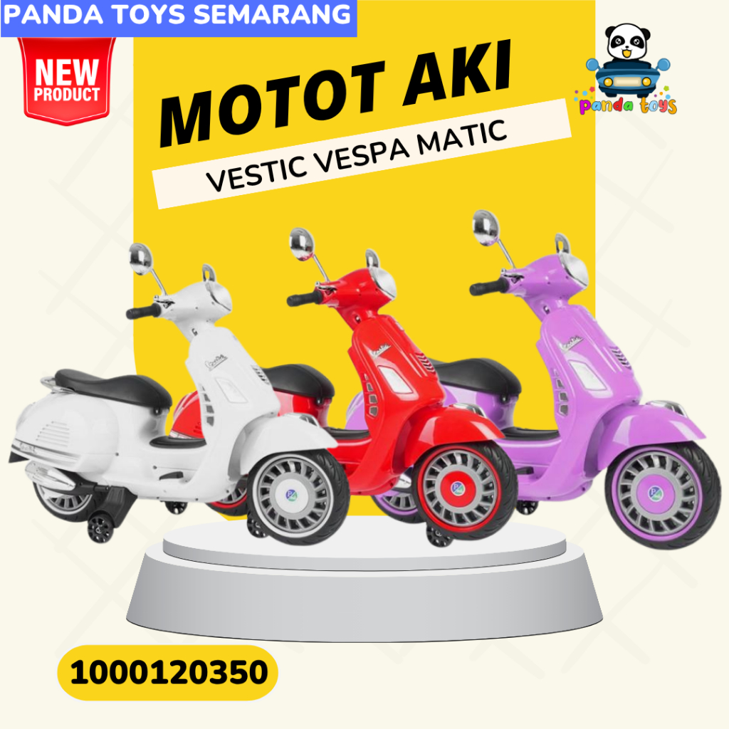 MOTOR AKI VESTIC PMB VESPA M288 MOTOR AKI ANAK SEMARANG PANDA TOYS SEMARANG VESPA MATIC ANAK