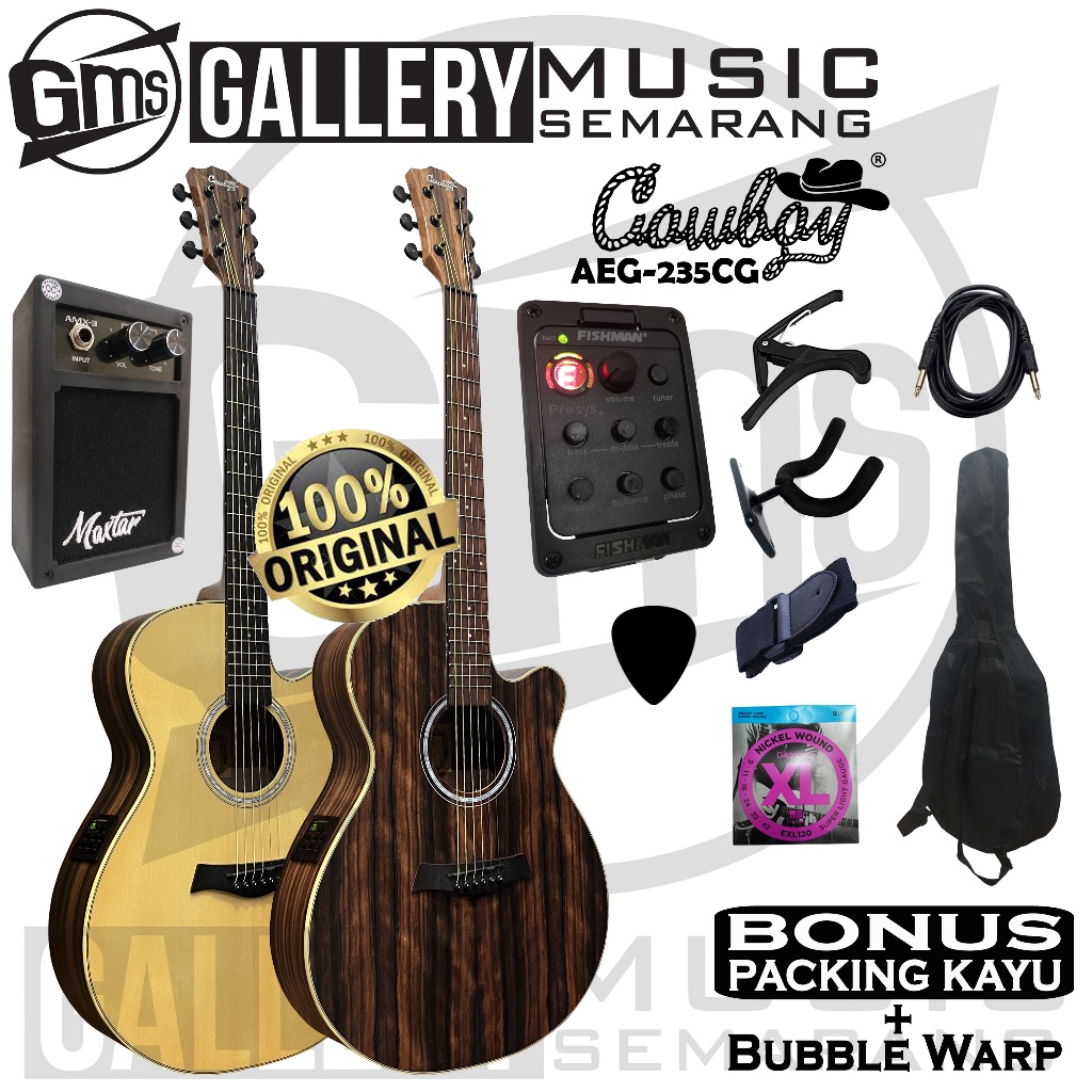 ORIGINAL Gitar Akustik Elektrik Cowboy AEG-235CG NA / AEG 235 CG NS Gitar Cowboy Original