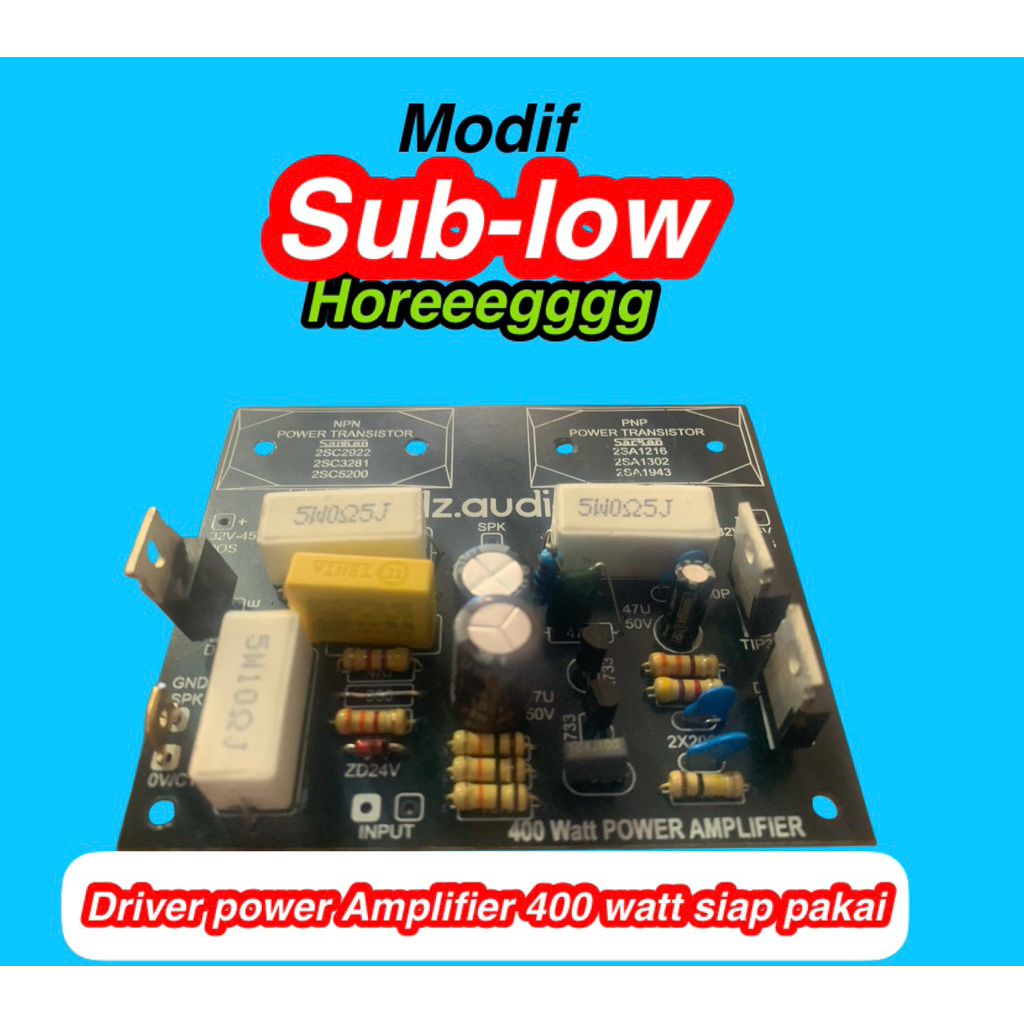 driver power amplifier 400 watt modif sub low siap pakai