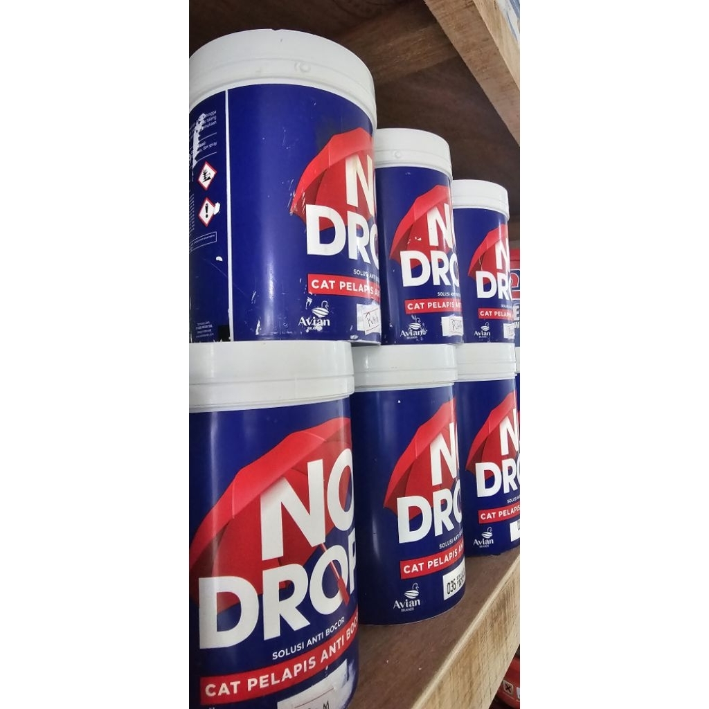 NO DROP cat pelapis anti bocor 1kg clear/putih/abu muda/biru laut