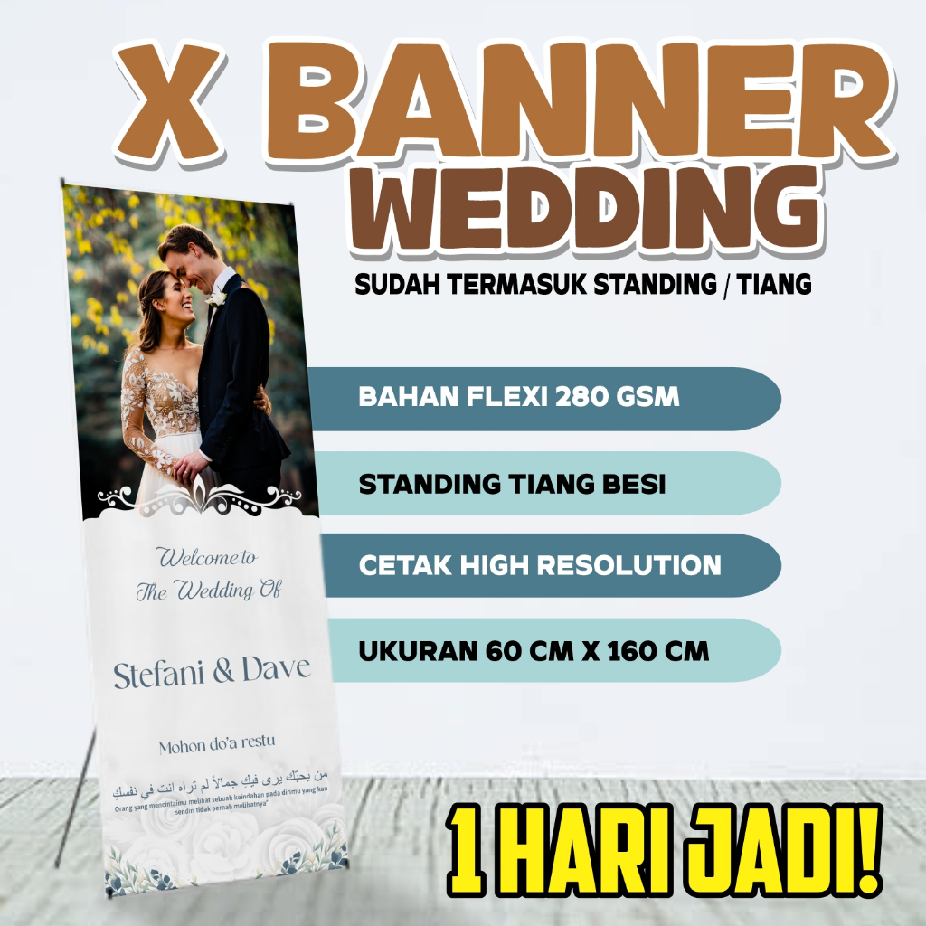 CETAK X BANNER WEDDING + STANDING TERMURAH  / BANNER WEDDING / BANNER WEDING /  BANNER NIKAH / BANNE