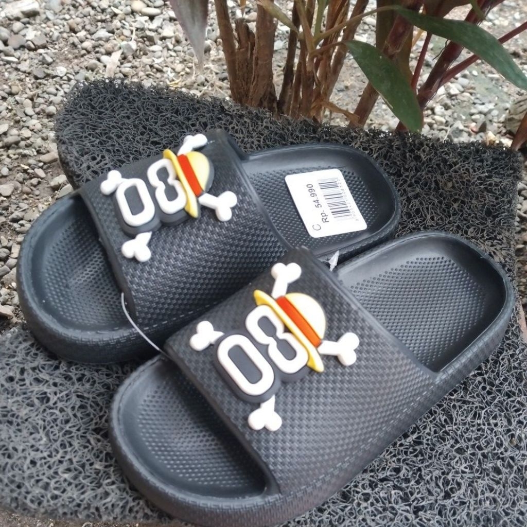 VIRAL SANDAL ONE PIECE ANAK TANGGUNG HITAM // SANDAL SLOP ANAK ONE PIECE COWOK CEWEK UNISEX CEQIU EH