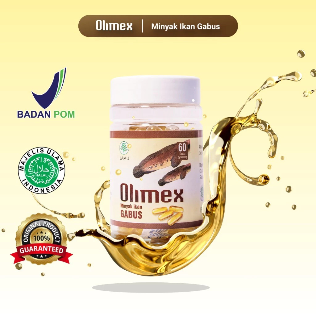 [TERLARIS] OLIMEX Minyak Ikan Gabus isi 60 Kapsul Albumin Kutuk Obat Luka Diabetes Pasca Operasi