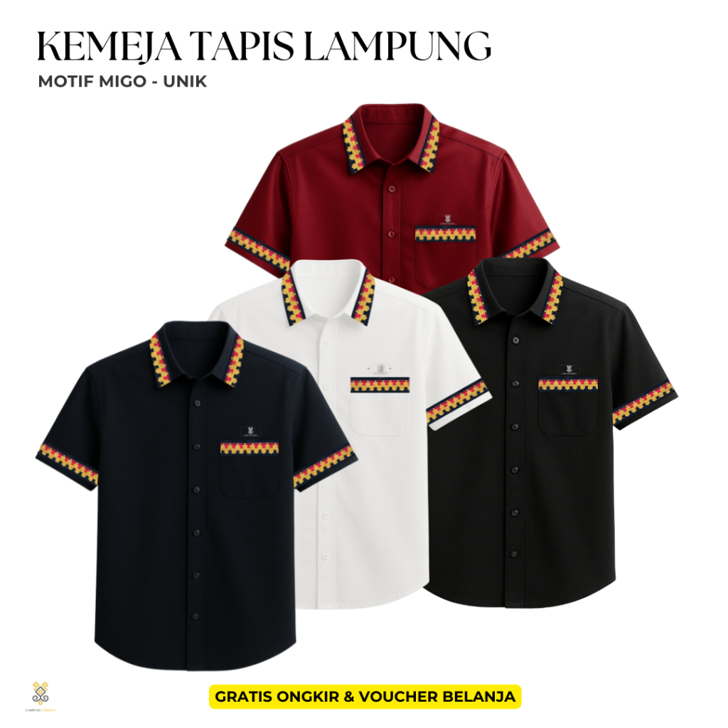 KEMEJA FORMAL PRIA SULAM TAPIS LAMPUNG - MIGO UNIK - KEMEJA TAPIS TAPIS LAMPUNG - KEMEJA PRIA - KEME