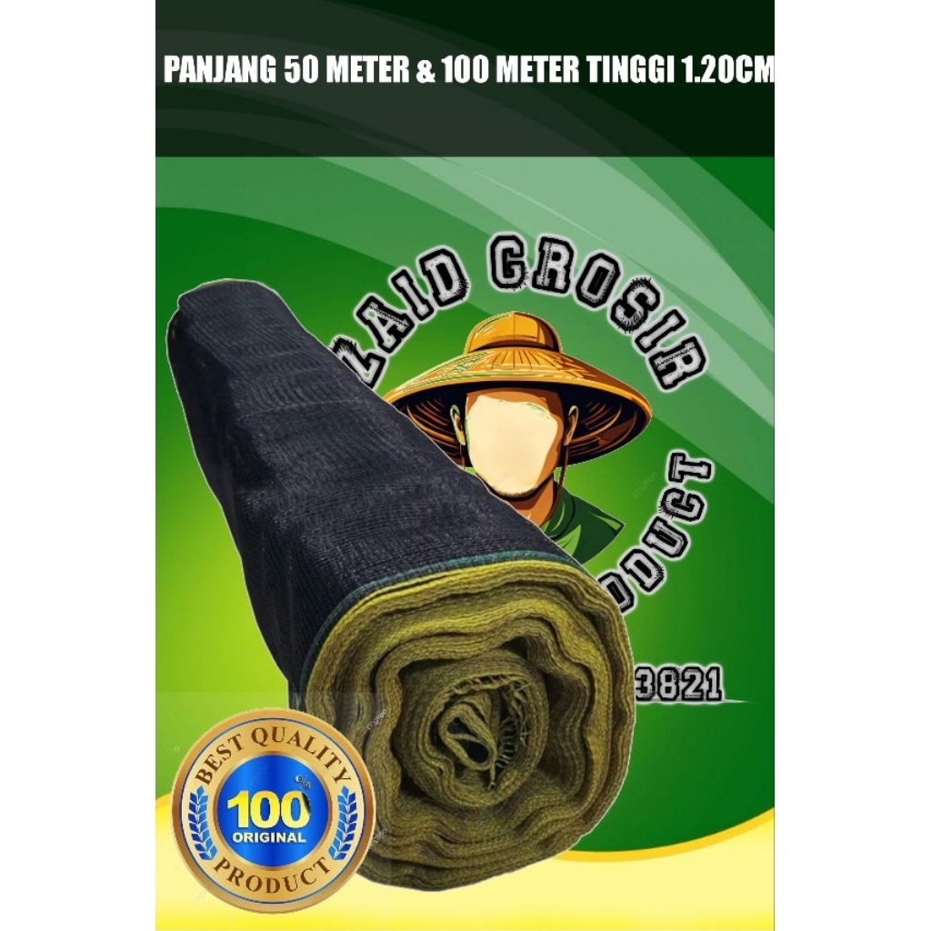 waring TL jaring pagar jaring tanaman jaring ikan 1 roll panjang 100 meter dan 50 meter tinggi 1.20c