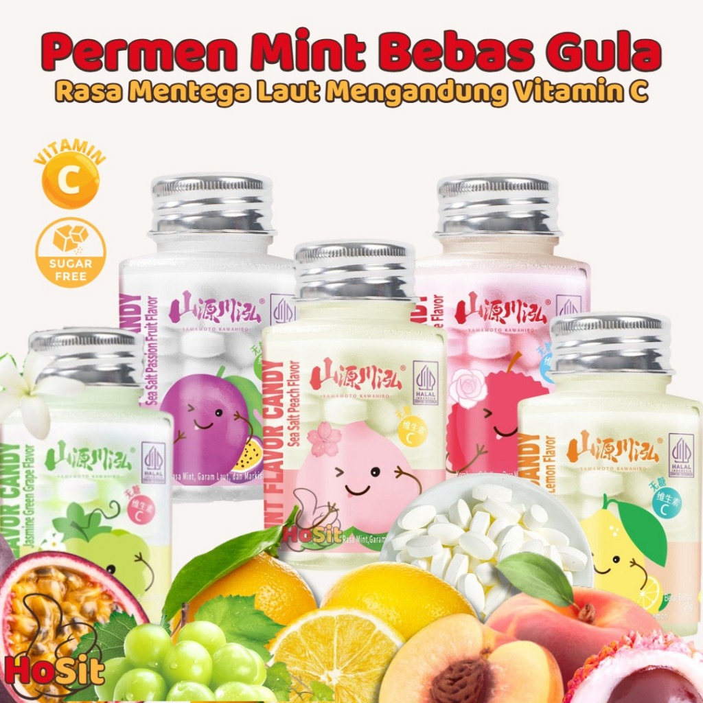 Permen Mint Bebas Gula Rasa Mentega Laut Mengandung Vitamin C