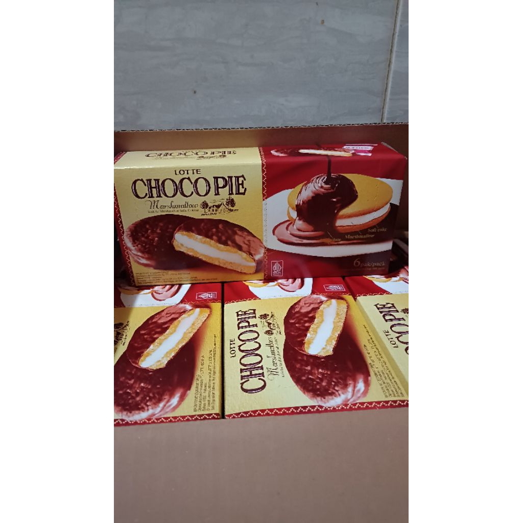 PROMO LOTTE CHOCOPIE COKLAT MARSHMALLOW ISI 6PCS / LOTTE CHOCO PIE