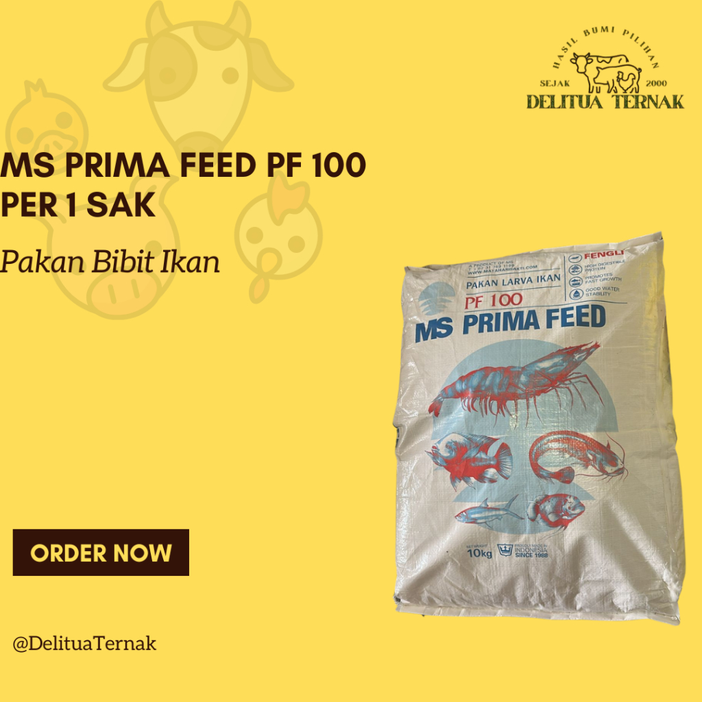 PF 100 MS Prima Feed Per 1 Sak (10 Kg ) - Pakan Larva Ikan & Udang
