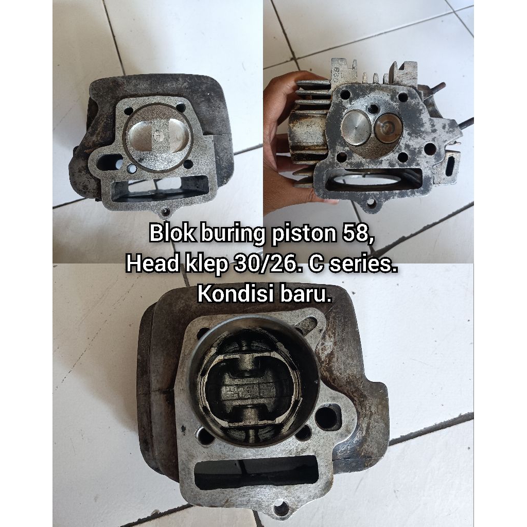 BLOK PISTON 58 + HEAD KLEP 30/26