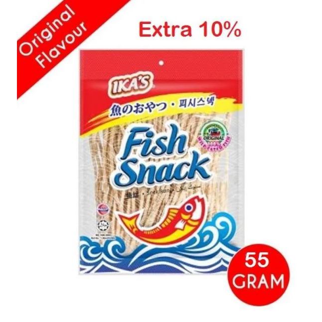 Ika's Fish Snack Halal 55gr (50+5) | Juhi Ikan | Ikas Snack Ikan Malaysia | Snack Lidi Ikan