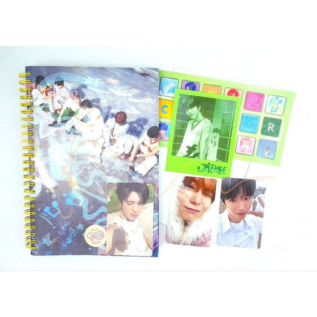 album official nct wish photobook color unsealed set | include pc pb sion, pc jaehee baby blue, pc r
