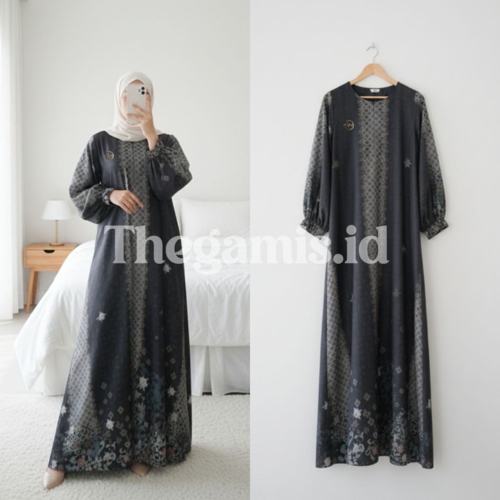 Gamis premium cantik elegant simple kekinian kode sabrina brand amorebyruby