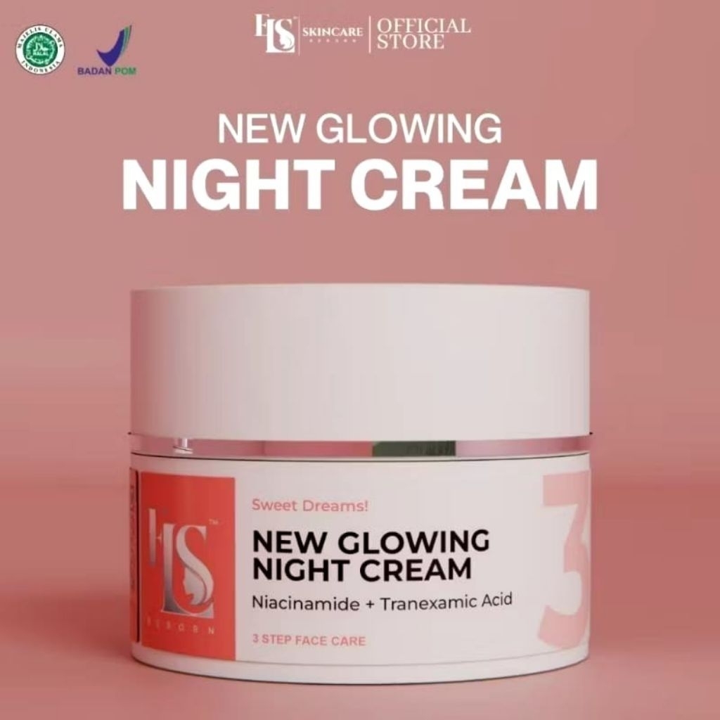 NEW NIGHT GLOWING BOOSTER LS SKINCARE CREAM PEMUTIH BPOM