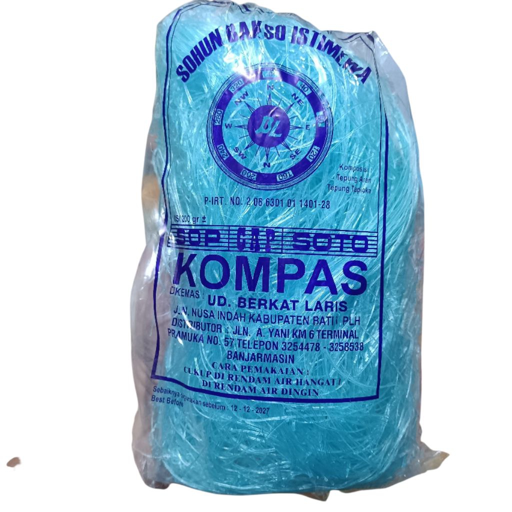 Sohun Biru Kompas 250gr Soun Cap Soto Kompas Soun Bihun Bakso Soto