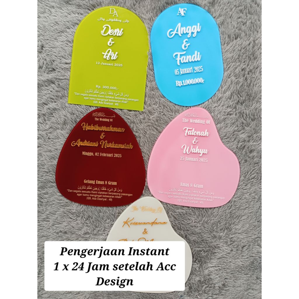 Papan Akrilik Mahar / Akrilik Brush Bingkai Mahar