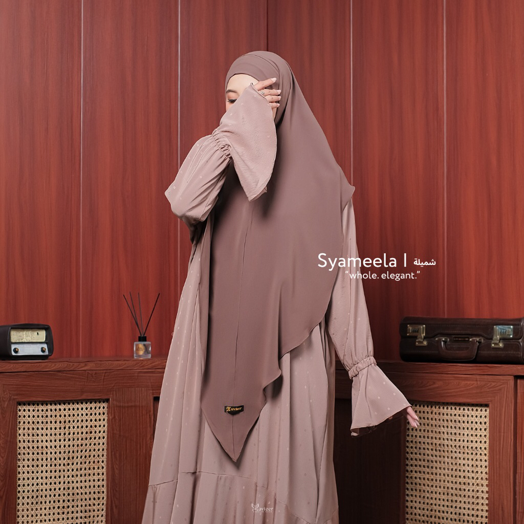 Xavieer - Syameela Khimar Bandana Anti UV Lancip V Shape Slim Umrah Haji Syari