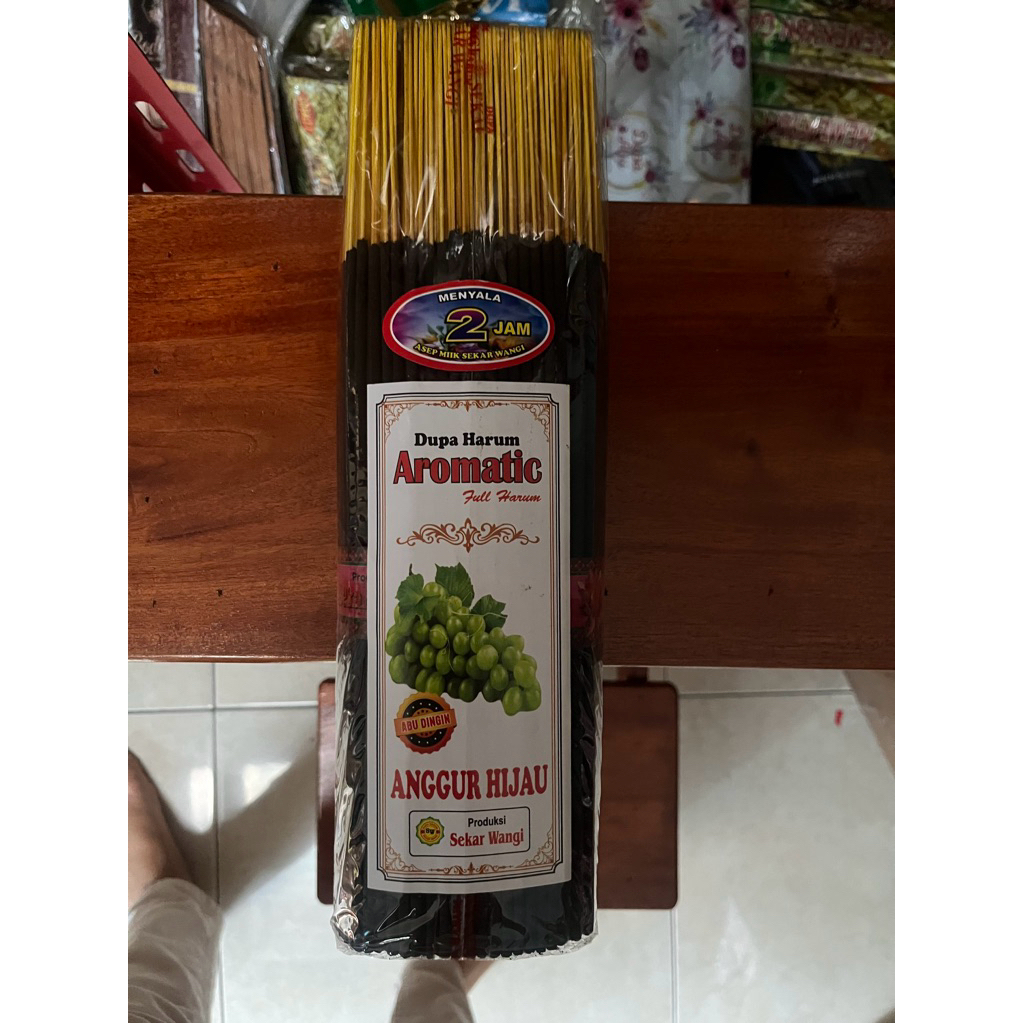 Dupa stick dupa harum aromatik anggur hijau,shine muscat kemasan 1kg abu dingin. sekar wangi