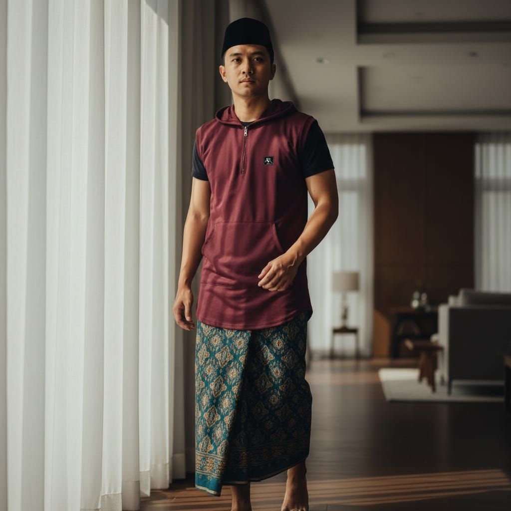 Rompi sholat Hoodie Basic Pria Muslim New Rosal Hoodie