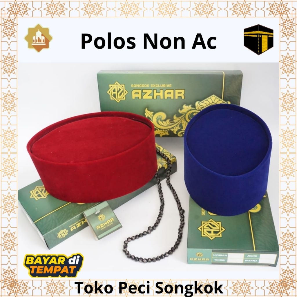 Peci Biru Kopiah Biru Songkok Biru Polos / Peci Beludru Biru Polos Tinggi 9 10 cm