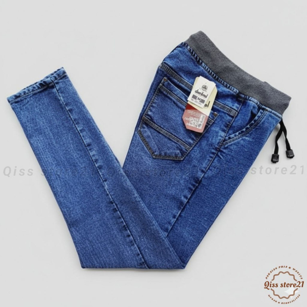 CELANA JEANS PANJANG PRIA PINGGANG KARET / CELANA PANJANG JEANS PRIA DEWASA / CELANA JEANS PINGGANG 