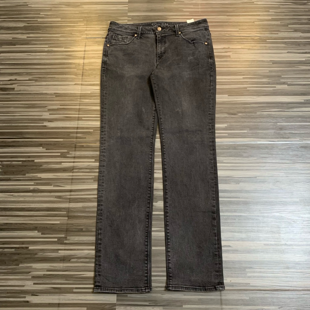 celana panjang denim pants GUESS blackwash stretch second original