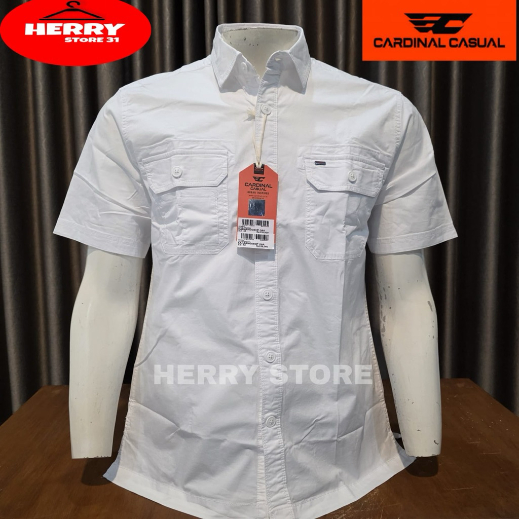 KEMEJA CARDINAL CASUAL ORIGINAL REGULER PUTIH
