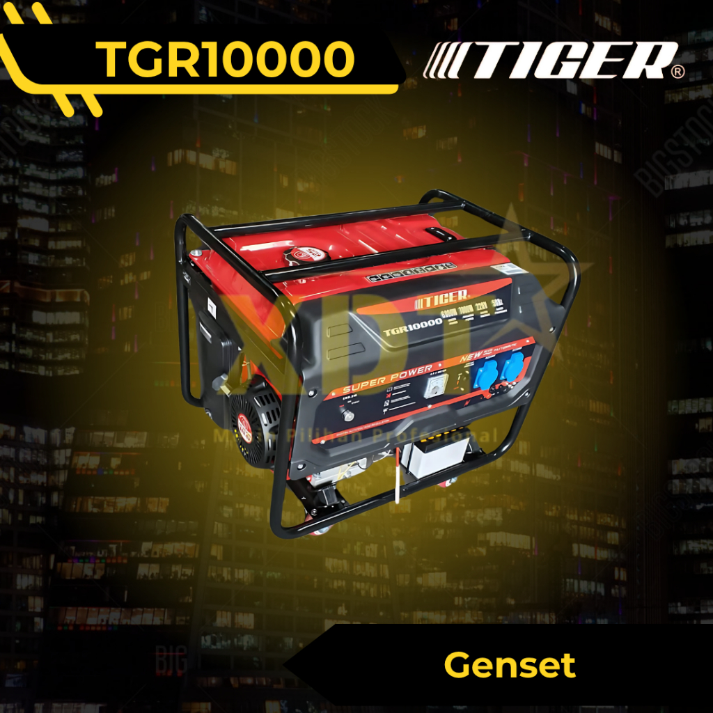 Tiger TGR10000 Mesin Genset Bensin 6000 Watt Power Gasoline Generator Set Bensin TIGER TGR 10000