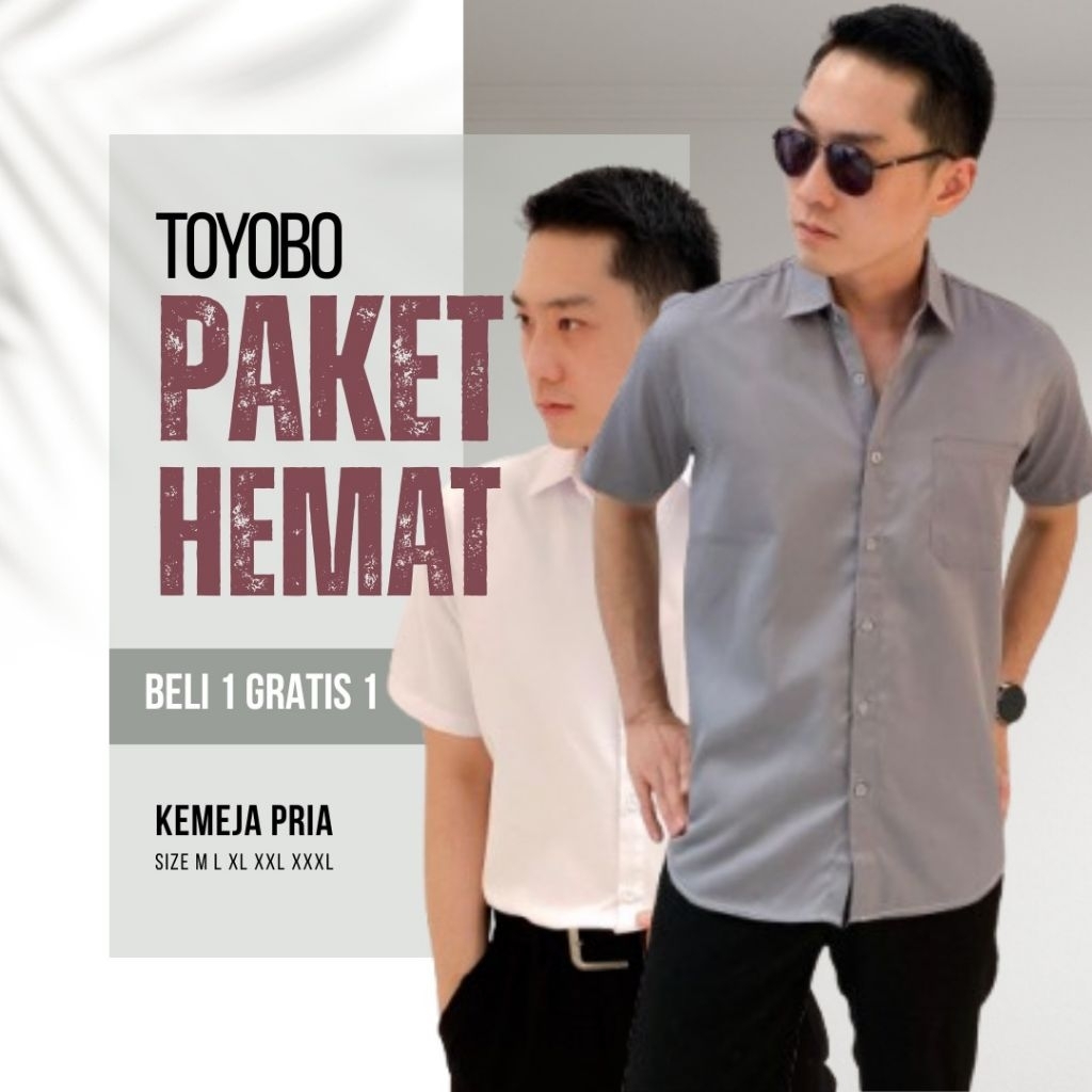 [PAKET 2 pcs] Kemeja Oldmoney Style Polos Lengan Pendek Toyobo beli 1 gratis 1 Size S M L XL XXL XXX
