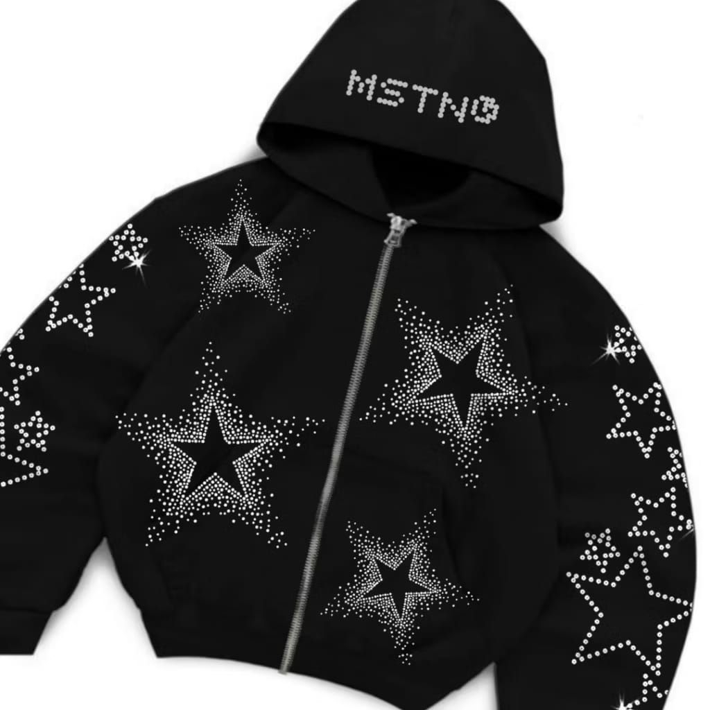 MSTN • HOODIE DOUBLE ZIPPER BOXY • MSTN FULL PRINT • STARSS • HOODIE BOXY • HOODIE BOXY OVERSIZE • H