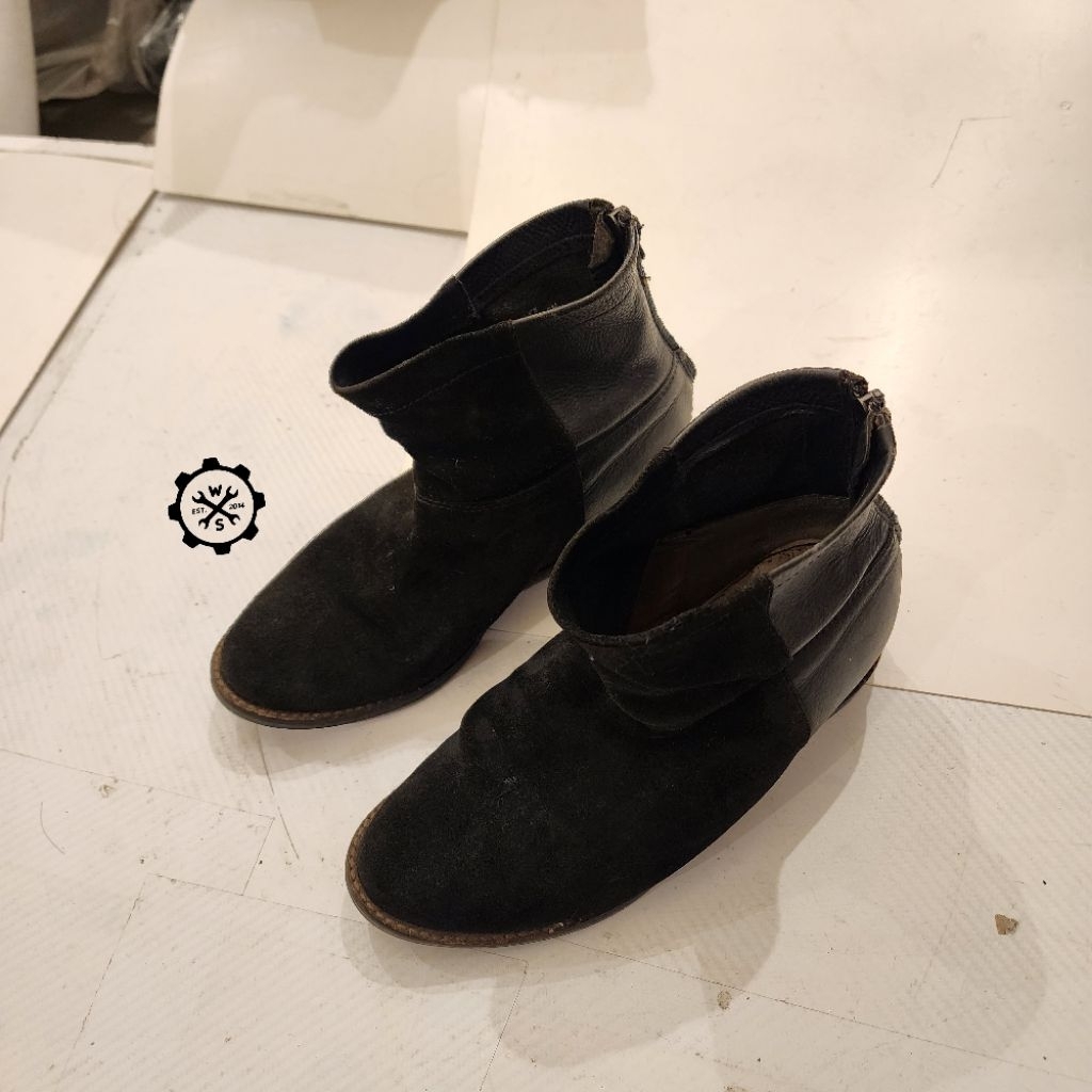 Sepatu Hush Puppies Black Suede Ankle Boot Original Size 39 Ladies Girls Cewe Wanita Hitam