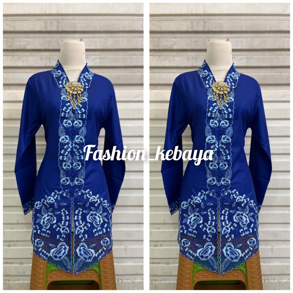 kebaya encim lengan panjang motif bunga kebaya kerja/kantor/lainnya