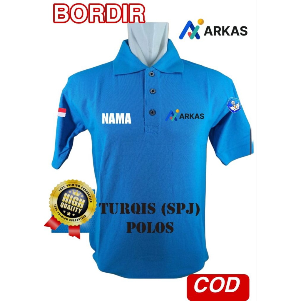 kaos polo shirt Arkas kaus Kerah Bordir Arkas gratis nama kaus lengan pendek Arkas gratis nama