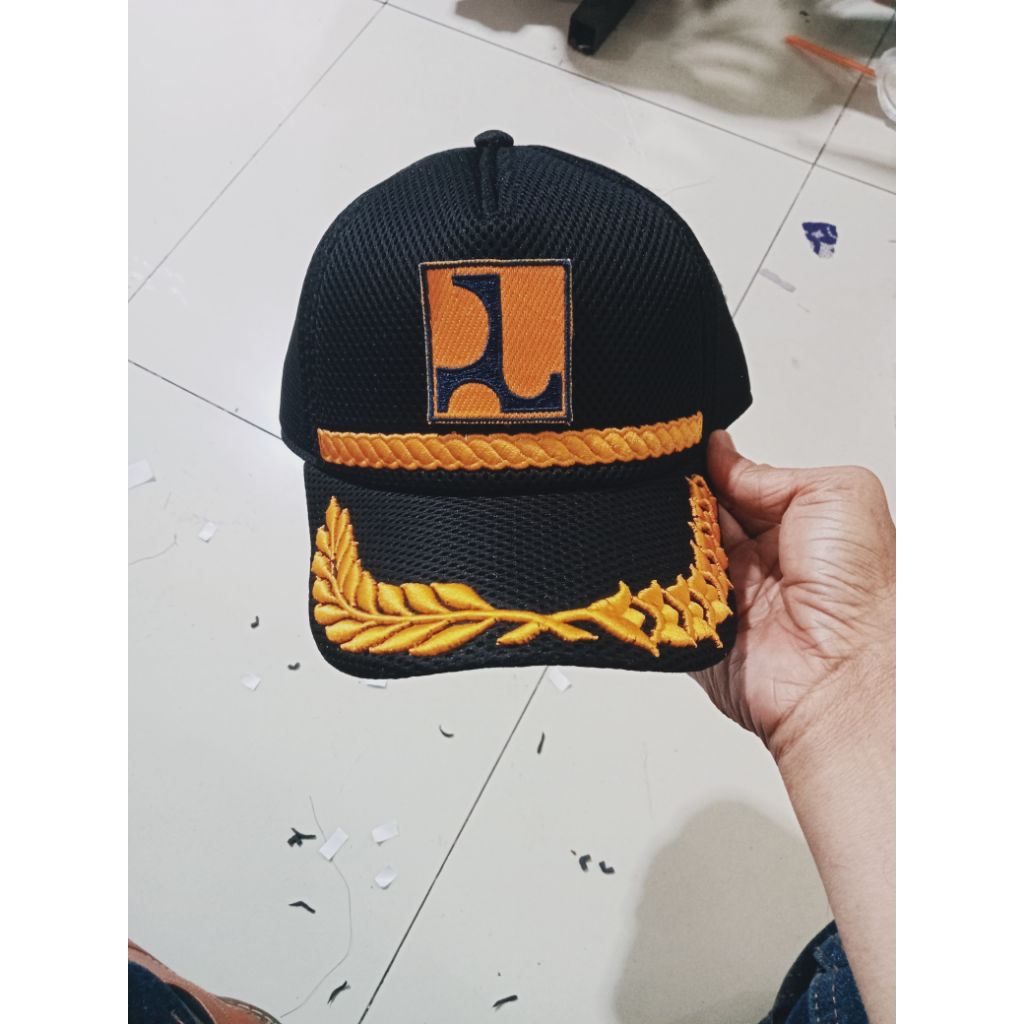 Topi pupr Lis PADI-KAPAS timbul bordir nama