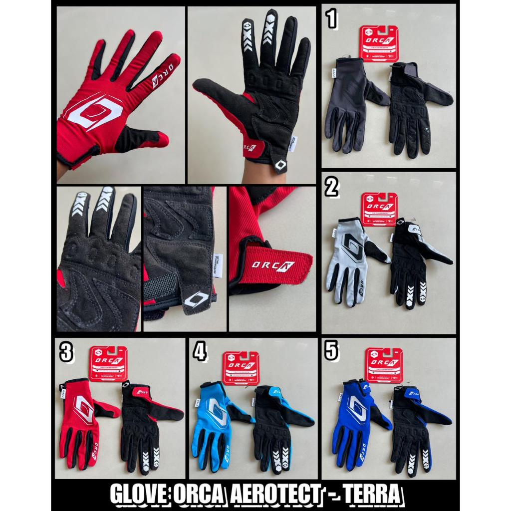 Sarung Tangan Motorcross / Trail – FOX Dirtpaw (Hitam Kuning Neon), Sarung Tangan ORCA Aerotect – Te