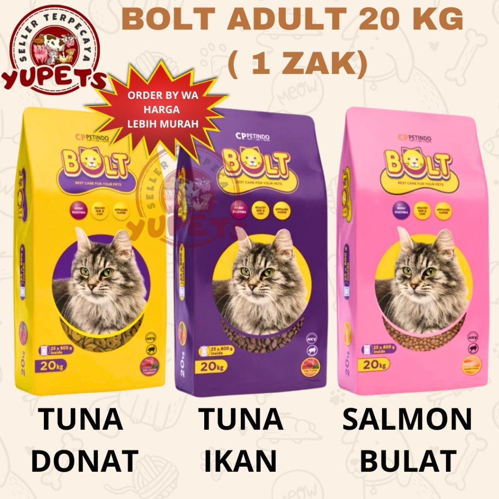 Bolt 20kg Makanan Kucing Pakan Premium