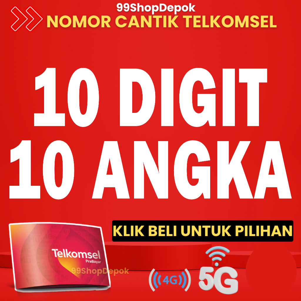 Nomor Cantik TELKOMSEL 10 Digit PRABAYAR 4G 5G - Nomor Cantik Simpati 10 Digit - Telkomsel Simpati 1