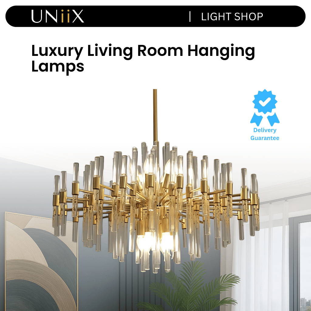 UNiiX - LG80025/80 | Lampu Gantung Hias Ruang Tamu Model Minimalis Mewah Lampu Dekorasi Ruang Tamu M