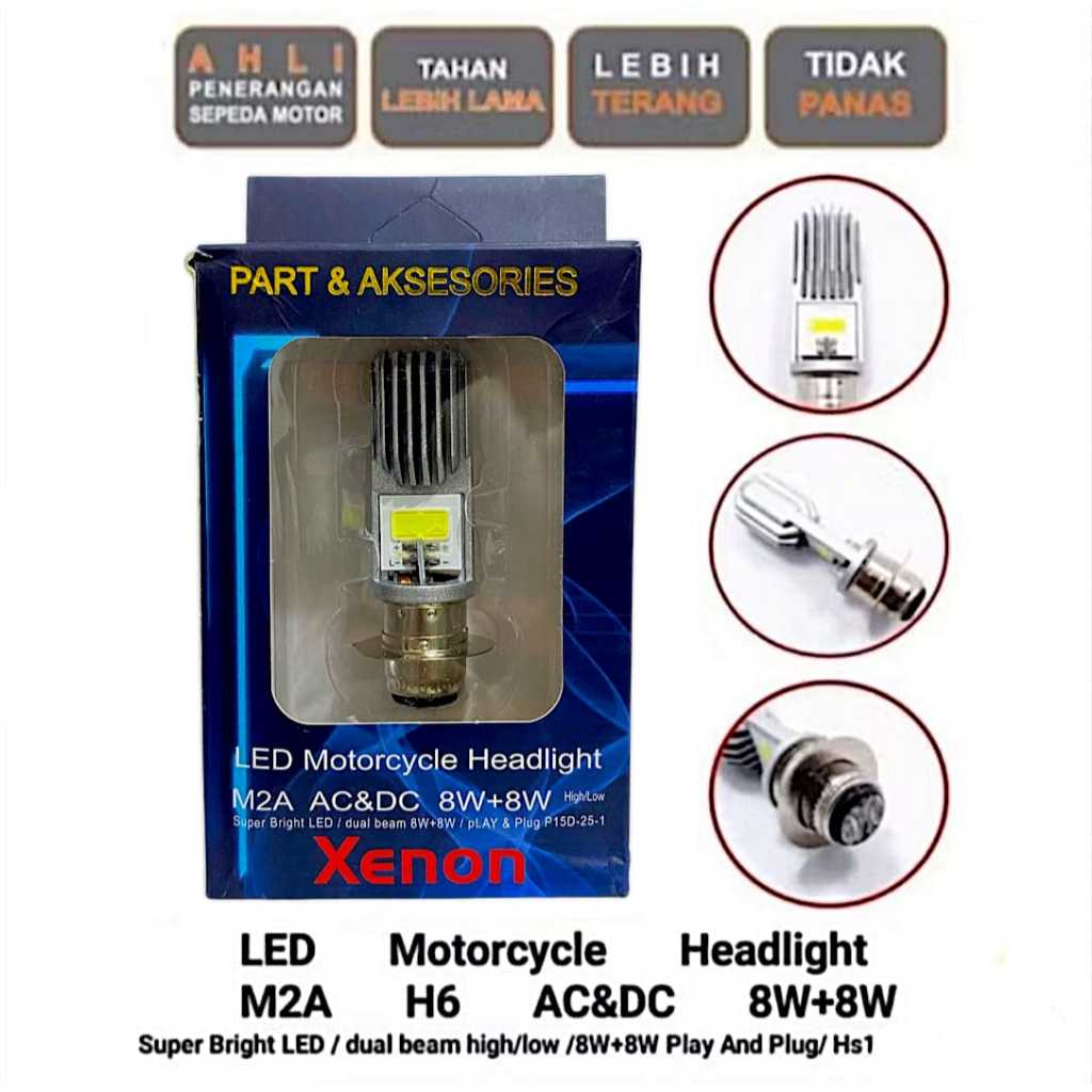 BESTPROMO Lampu LED Halogen lampu led motor matic bebek led h6 putih lampu led putih h6 gepeng ac/dc