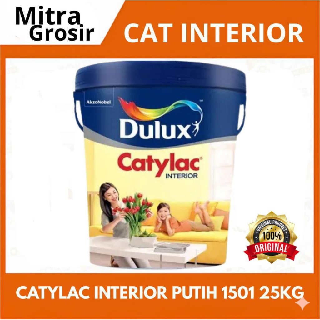 DULUX CATYLAC INTERIOR PUTIH 1501 25KG | CATYLAC INTERIOR PUTIH / BRILLIANT WHITE