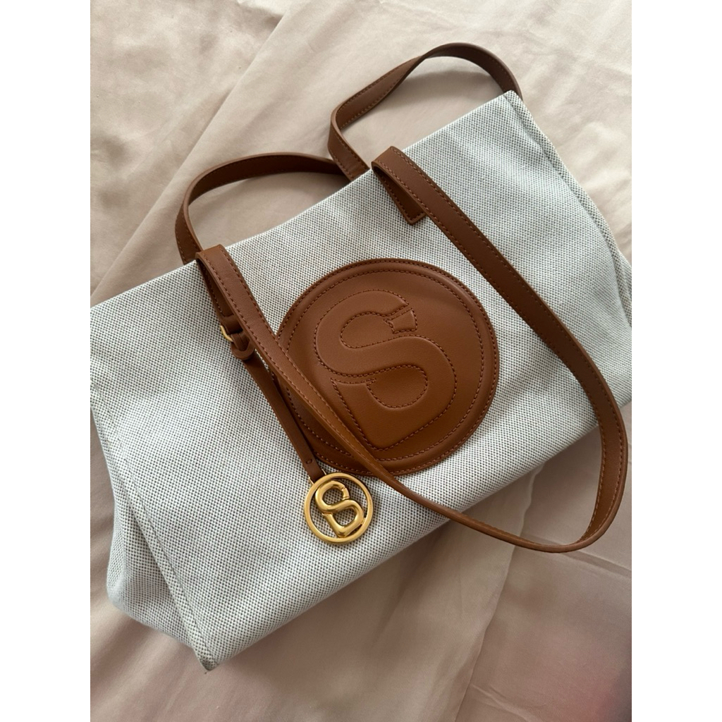 preloved tote bag BUTTON SCARVES