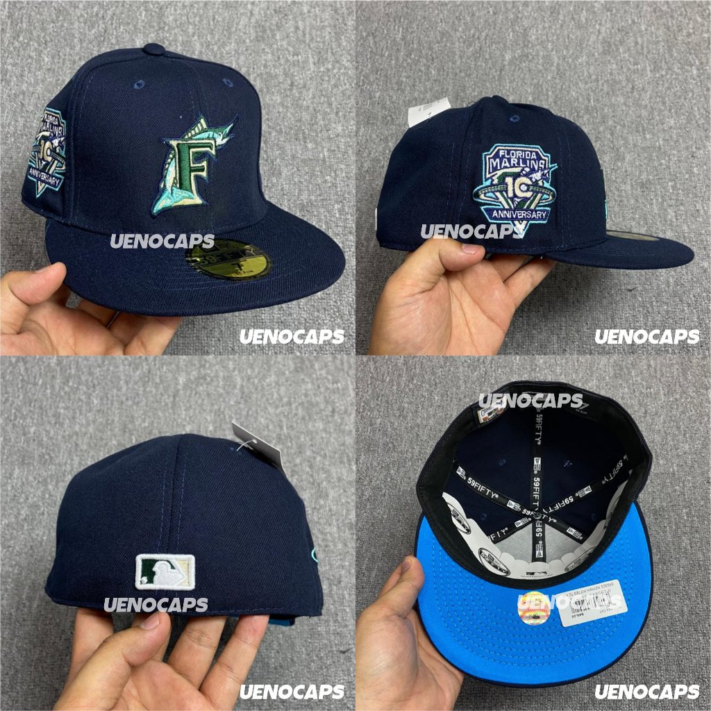 Topi Snapback Fitted Build Up Florida Marlins Anniversary  Bordir Aksesoris Pria Wanita