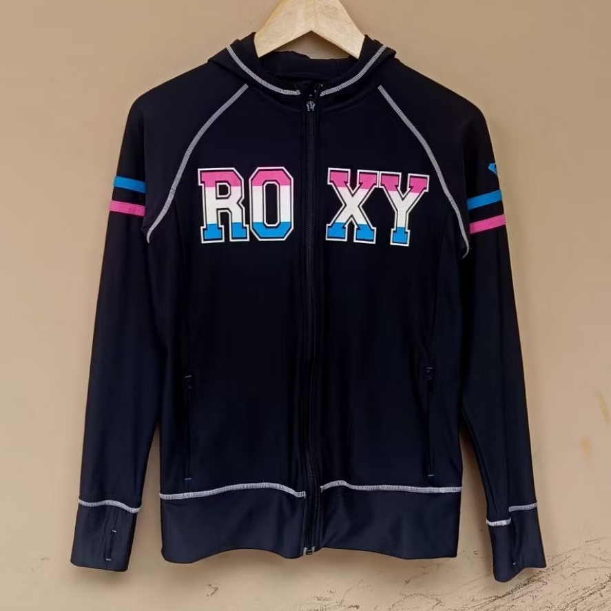 Rashguard hoodie roxy vintage surfing black