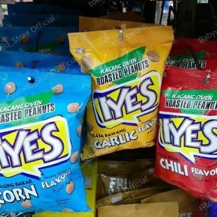 Iyes kacang oven roasted peanuts rasa GARLIC / CHILI / JAGUNG 100gr