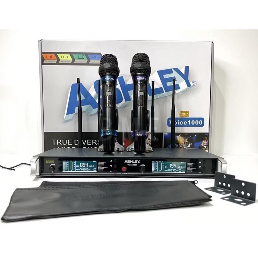Mic Wireless Ashley VOICE 1000 Voice-1000 UHF 4 Antenna Multi Channel Frekuensi